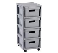 Curver Infinity Chariot de Rangement 4 x 10 L avec 4 tiroirs