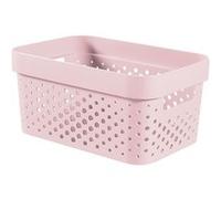 CURVER Panier de rangement Infinity 4,5L Recyclé - Rangement Multiusage, Empilable et Emboîtable - 26 x 17,5 x 12,3 cm - Rose