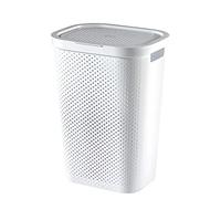 Curver Infinity Dots Panier à linge rectangulaire 100% recyclé 60 litres - Blanc