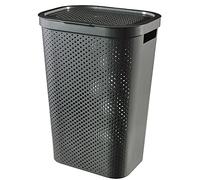 Curver Infinity Dots Panier à linge rectangulaire 100% recyclé Gris foncé 60 l