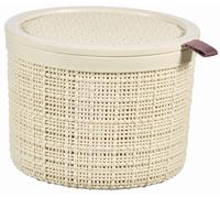 Curver – Boîte ronde Jute 2 L avec couvercle, Beige, 100% recyclée
