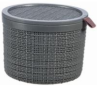 Curver | Boite Ronde Jute 2L avec Couvercle, Gris, 100% recyclé