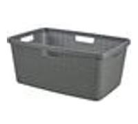 Curver – Panier à linge Jute 46 L – 59 x 39 x 26 cm – Gris foncé – 08091-G44