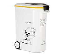 CURVER Conteneur à croquettes pour chien à roulettes 20 kg - 54L - Le diner et servi
