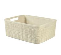 Curver Korb Jute 100% Kunststoff Recycelt Rechteckig, Weiß Rot, M : 12 l