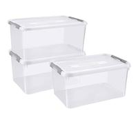 Curver | Lot de 3 bacs de Rangement Boîte de Rangement Handy Box 50L, Transparent, Plastique