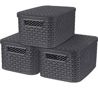 STYLE Set de 3 boîtes de rangement avec couvercle S Veba Anthracite G