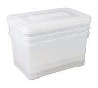 CURVER Lot de 3 boîtes de rangement - 50L - Transparent - L 60 x P 40 x H 39,5 cm