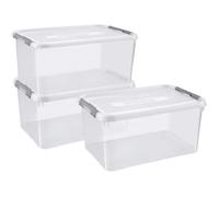 CURVER Lot de 3 handy box - 50L, TRANSPARENT, 60x40x40,9 cm
