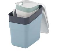 Curver Poubelles READY TO COLLECT – Lot de 4 (5 L, 10 L, 2 x 20 L) Blanc/Vert/Bleu/Gris