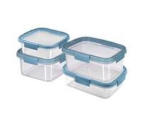 CURVER | Lot de 4 Smart Fresh Recycle (0,9 l + 1 l + 1,1 l + 1,2 l) Ecom, Gris Fumé, 100% Matière Recyclée, 42,5 * 16,5 * 21,5 Cm