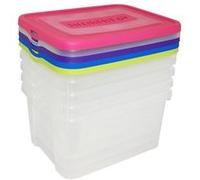 Lot de 5 boîtes de rangement polypropylène l.44.8 x P.34.5 x H.22.5 cm, 25 l