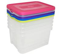 Curver | Lot de 5 Handy 25 l - (Strap + Couvercle Et Base Attaches) - Recy ssortis, 44,8 * 34,5 * 45 Cm