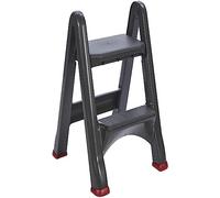 CURVER Marchepied pliable 2 marches - Tabouret polyvalent pour garage, salle de bain, chambre d'enfant ou extérieur - Utilisation sûre et confortable - 49,5 x 17,2 x 64 cm - Noir
