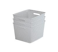 CURVER My Style Lot de 3 grands paniers de rangement de 18 L - Gris
