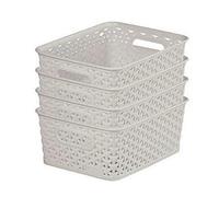 CURVER My Style Lot de 4 petits paniers de rangement de 4 L - Gris