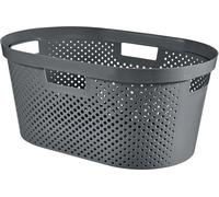 CURVER INFINITY DOTS 39L Panier a linge 59 x 38 x 27 cm, gris foncé 04755-G43