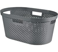 CURVER INFINITY DOTS 39L Panier a linge 59 x 38 x 27 cm, gris foncé 04755-G43