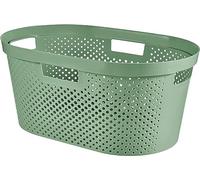 Curver | Panier à Linge 40L Infinity, Vert, 58,5 x 38 x 26,5 cm, Plastique recyclé