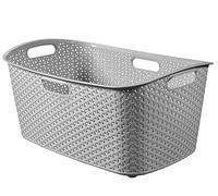 Curver | Panier à Linge 47L My Style, Argent, 60 x 39 x 27,8 cm, Plastique