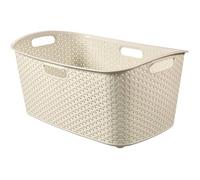 Curver Panier à Linge My Style 47L, Poignées Ergonomiques, 60 x 39 x 27,8 cm, Ivoire, 70% Recyclé, pour Salle de Bain