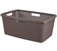 Curver Panier à linge rectangulaire en jute effet tissé 70% recyclé 46 litres - Peppercorn