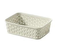 CURVER Panier de Rangement A6 My Style - Pour Bureau, Entrée, Salon, Salle de Bain -19,8x14,2x6 cm - Blanc