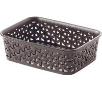 Curver Panier de Rangement A6 My Style - pour Bureau, Entrée, Salon, Salle de Bain -19,8x14,2x6 cm - Chocolat