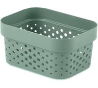 CURVER Panier de rangement Infinity 1,4L - Rangement Multiusage, Empilable et Emboîtable - 8,4 x 17 x 12,6 cm - Nouveau Vert