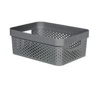 Curver Panier de rangement Infinity 11L - Rangement Multiusage, Empilable et Emboîtable - 35,6 x 26,6 x 13,6 cm - Gris Anthracite - Recyclé