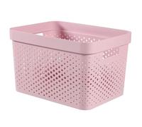 CURVER Panier de rangement Infinity 17 L - Aspect tricot - Plastique recyclé - Rose