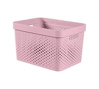 CURVER Panier de Rangement Infinity 17L Recyclé - Rangement Multiusage, Empilable et Emboîtable - 35,5 x 26,2 x 21,9 cm - Rose