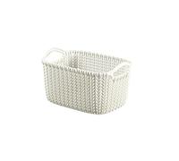 CURVER Panière de rangement rectangulaire Knit 3 L tricot blanc