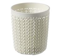 CURVER Panier de Rangement Rond 0,6L, Aspect Tricot - Pour Bureau, Entrée, Salon, Salle de Bain - 9,9x9,9x11,2 cm - Blanc cassé
