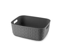 CURVER Panier de rangement Softex 12,5L - Design Élégant - Léger, Empilable et Pratique - 100% recyclé - 37 x 29 x 14 cm - Gris