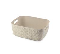CURVER Panier de rangement Softex 12,5L - Design Élégant - Léger, Empilable et Pratique - 100% recyclé - 37 x 29 x 14 cm - Blanc cassé