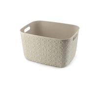 CURVER Panier de Rangement Softex 19L - Design Élégant - Léger, Empilable et Pratique - 100% recyclé - 37 x 29 x 22 cm - Blanc cassé