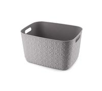 CURVER Panier de Rangement Softex 19L - Design Élégant - Léger, Empilable et Pratique - 100% recyclé - 37 x 29 x 22 cm - Taupe