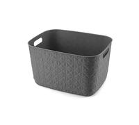 Curver Panier de Rangement Softex 19L - Design Élégant - Léger, Empilable et Pratique - 100% recyclé - 37 x 29 x 22 cm - Gris