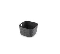 CURVER Panier de rangement Softex 3L - Design Élégant - Léger, Empilable et Pratique - 100% recyclé - 19 x 19 x 11 cm - Gris