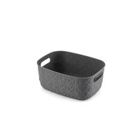 CURVER Panier de rangement Softex 4L - Design Élégant - Léger, Empilable et Pratique - 26 x 19 x 11 cm - Gris