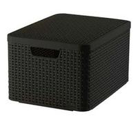 Curver Panier de style naturel grand avec couvercle anthracite 44.2x33.2x24.9 (lot de 3) G