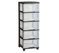 Curver Panier d'étagère en Plastique Noir 37 x 39 x 100 cm