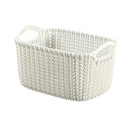 CURVER Panière de rangement rectangulaire Knit 3 L tricot blanc