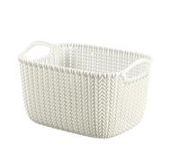 Curver 226391 Panier de Rangement Rectangulaire Tricot Plastique Blanc Cassé 29 x 21,7 x 17,2 cm 8 L