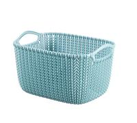 CURVER Panière de rangement rectangulaire Knit 8 L tricot bleu
