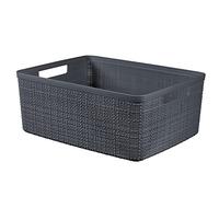 CURVER JUTE M 12L Paniere recyclée 36 x 28 x 15 cm, gris foncé 01905-G44