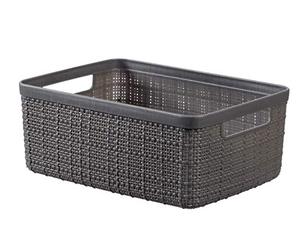 Curver | PANIERE Jute RECTANGULAIRE 5L, Gris, 100% recyclé