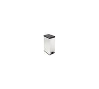 CURVER Poubelle a pédale 40L Slim aspect métal