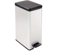 CURVER SLIM BIN 40L Poubelle a pédale 25 x 39,3 x 60,7 cm argenté/noir 02340-582